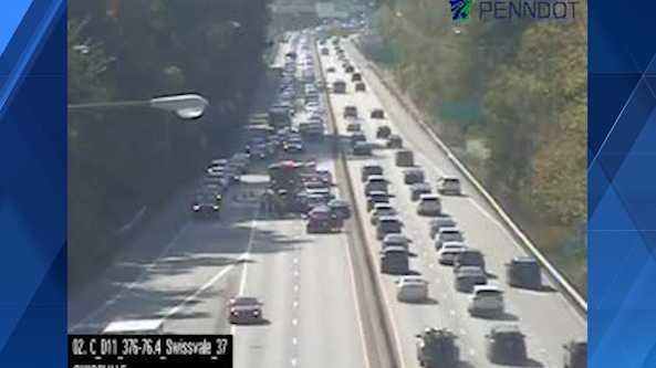 Lane restrictions in place along part of I-376 after multi-vehicle crash