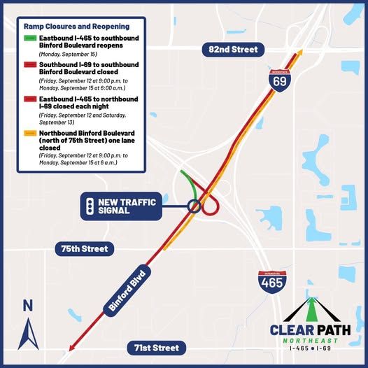 465 ramp to Binford Boulevard reopens on northeast side