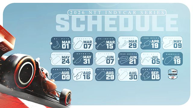 IndyCar's 2026 schedule includes 17 races