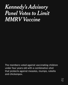 The New - Breaking News: A U.S. vaccine panel voted to limit the use...