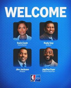 Prime Video Adds Swin Cash, Rudy Gay, Jim Jackson, and JayDee Dyer to NBA Coverage
