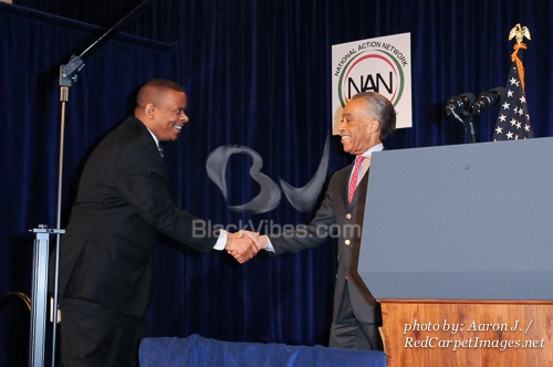 US Secretary of Transportation Anthony Foxx and Rev Al Sharpton