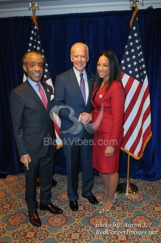 Rev Al Sharpton, Vice President of the United States Joe Biden, and National Action Network Executive Director Janaye Ingram