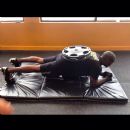 Testing strength with 2 45 plates! 30 sec for 4 sets working on abs