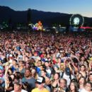 The crowd get ready to party as the sun sets on day 1 of Coachella.