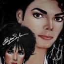 Elizabeth Taylor and Michael Jackson autographed painting