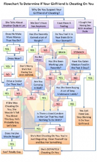 Flowchart To Determine If Your Girlfriend Is Cheating On You