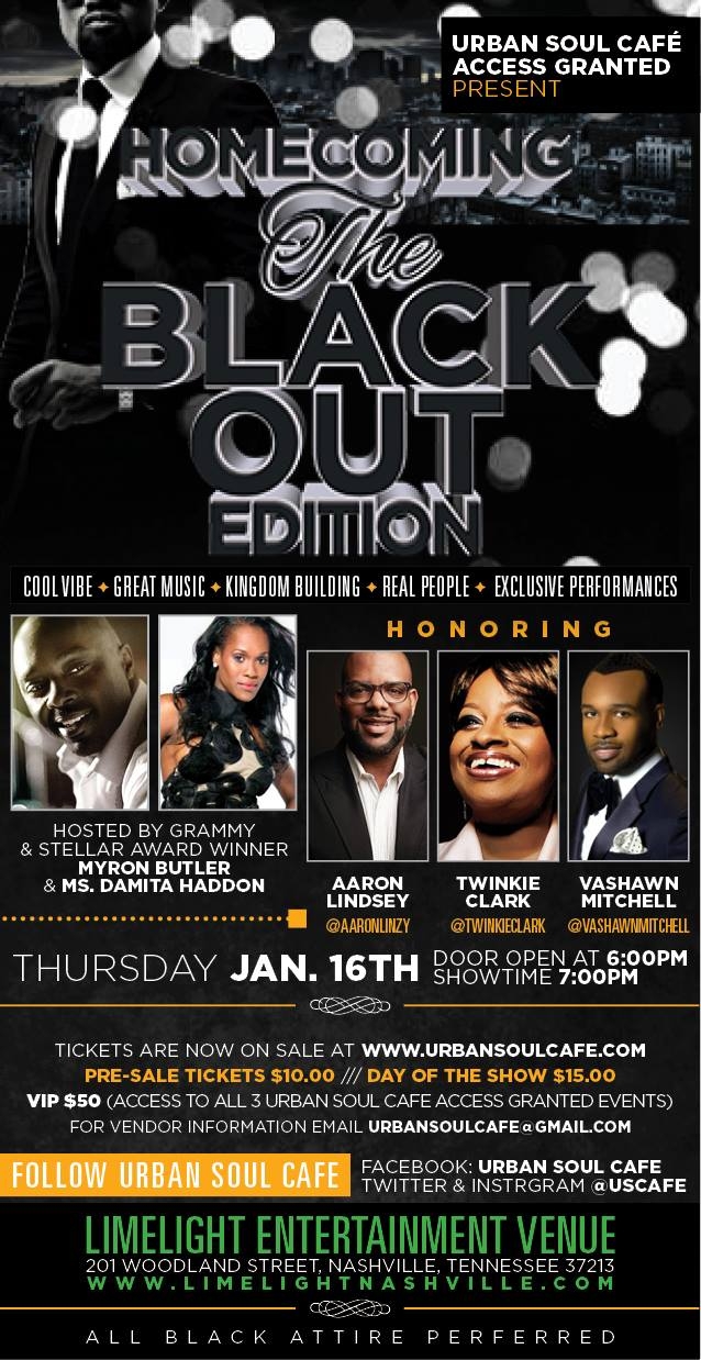 Urban Soul Cafe Blackout Edition 2015 Nashville
