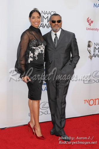 Actor Laurence Fishburne and Wife Gina Torres