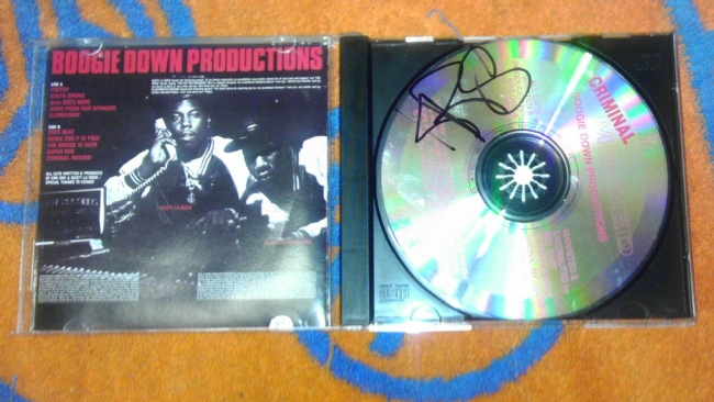 CRIMINAL MINDED CD SIGNED BY KRS-ONE