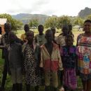 Rita with vulnerable children; Karamoja Uganda Mission 2014