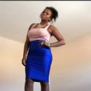 This was another style I did. I wear this blue skirt a lot with a variety of tops and always change my hair look with it.