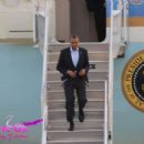 On the Go with 44th President, Pres. Barack Obama arriving in Airforce One