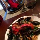 #Mussels, and #Lobster tossed in Chateau saint michelle #chardonnay w/ fresh herbs and a lemon sauce.