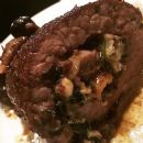 (Crab stuffing) Stuffed Filet Mignon W/ wine, mushrooms, & olives.