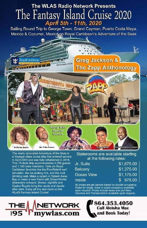 The Fantasy Island Cruise.  Call for Details: 864-353-4050