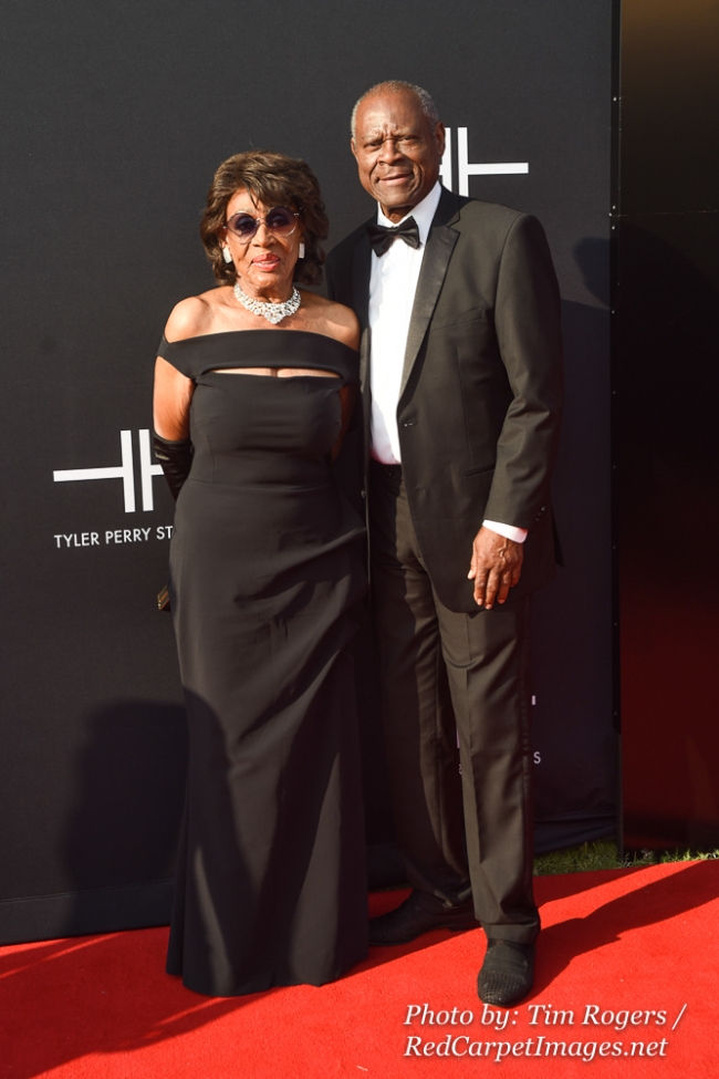 Congresswoman Maxine Waters and her Husband attend Tyler Perry's Atlanta Studio Grand Opening