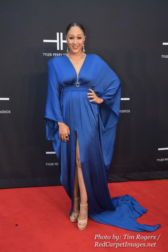 Actress Tamera Mowry-Housley attends Tyler Perry's Atlanta Studio Grand Opening