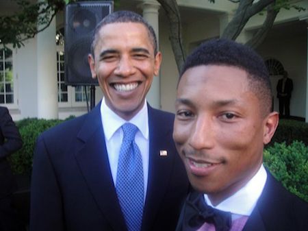 Pharrell Williams and President Barack Obama