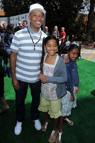 Russell Simmons and kids @ 'Shrek Forever After' Green Carpet premiere