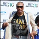 NBA Player Shawn Marion shows his T-Shirt at the 2010 BET Awards