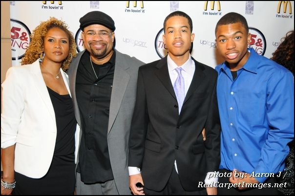 Russ Parr and Family attend his movie "35 and Ticking" screening