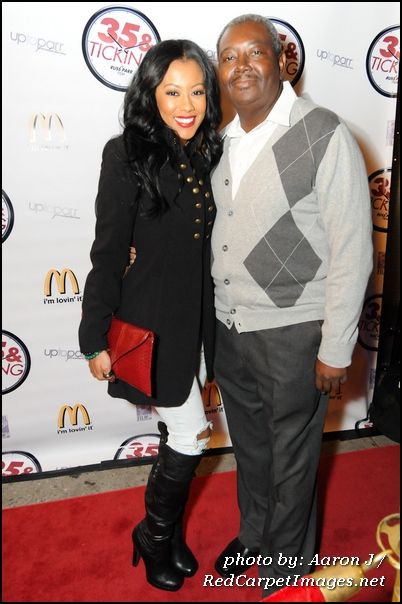 Actress Denyce Lawton and her Father on the red carpet