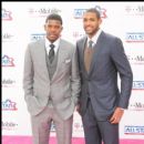 Joe Johnson and Al Horford on the magenta carpet at the NBA AllStar Game