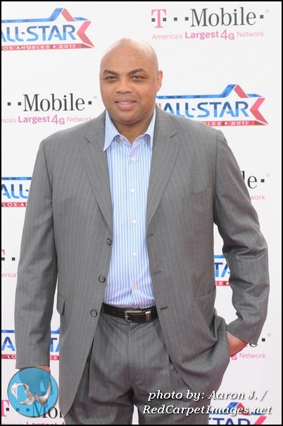 NBA Great Charles Barkley stops for a picture on the 2011 NBA AllStar Game magenta carpet