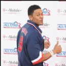 Actor Pooch Hall gives two thumbs up for his favorite NBA player (Michael Jordan)