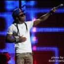 Lil Wayne points out to the crowd in the upper levels of the Verizon Center in Wash DC