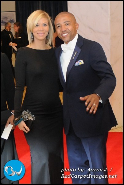 Music Exec Kevin Liles and his expecting Wife Erika arrive to the White House Correspondents Dinner