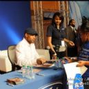Actor Boris Kodjoe signs autographs for fans in the Convention Center