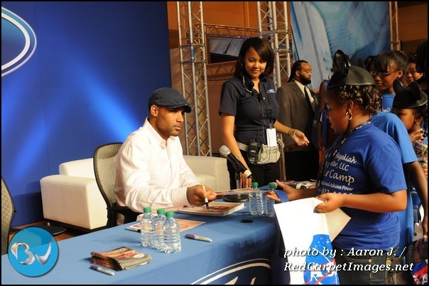 Actor Boris Kodjoe signs autographs for fans in the Convention Center