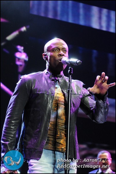 Singer Kem performs on the Main Stage at the Superdome