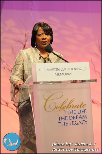 Bernice King (Daughter of Dr. Martin Luther King, Jr.) delivers remarks at the luncheon