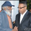 Activist Dick Gregory and Radio Host Michael Baisden backstage at the rally for jobs
