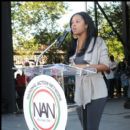 National Action Network Executive Director Tamika D. Mallory speaks at the rally for jobs
