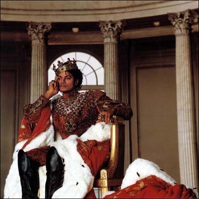 Michael Jackson, the King of Pop sits on his throne