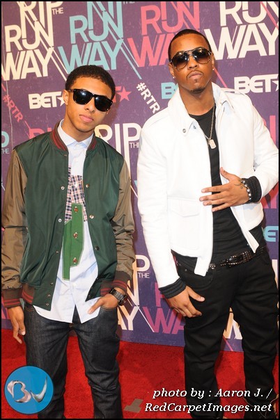 Diggy Simmons and Jeremih on the red carpet before their performance at BET Rip the Runway