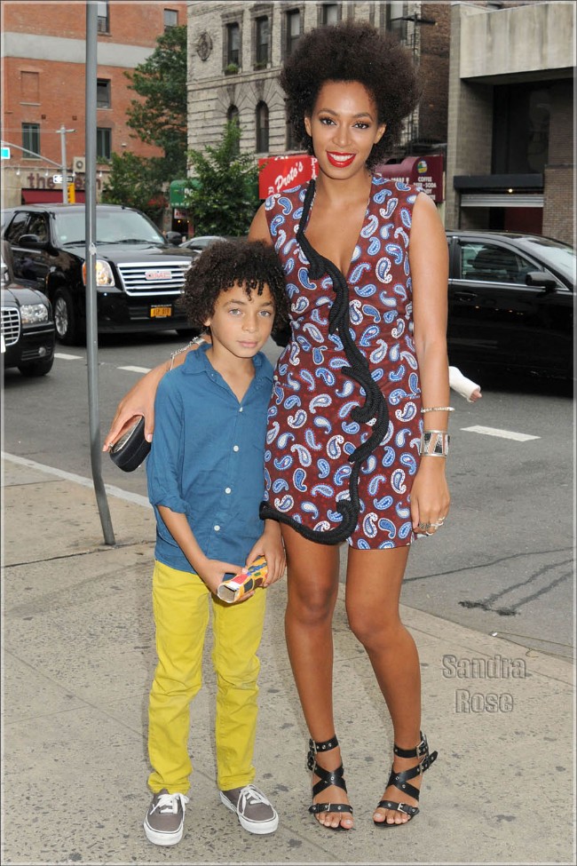 Solange and her son attends the Stella McCartney 2013 Spring Presentation in New York