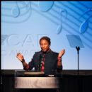 Pharrell at podium after receiving the ASCAP Golden Note Award