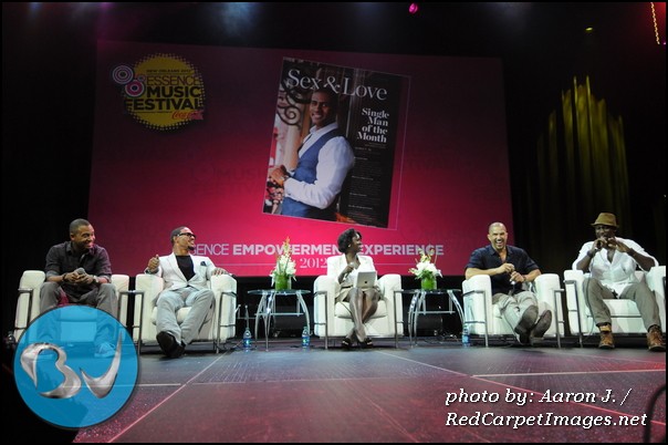 Panel discussion on "What Men Want" with Terrence J, Devin Thomas, DB Woodside, Terrell Tilford, and Charreah Jackson