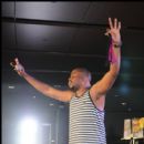 Raheem Devaughn (with someone's panties that were thrown on stage)