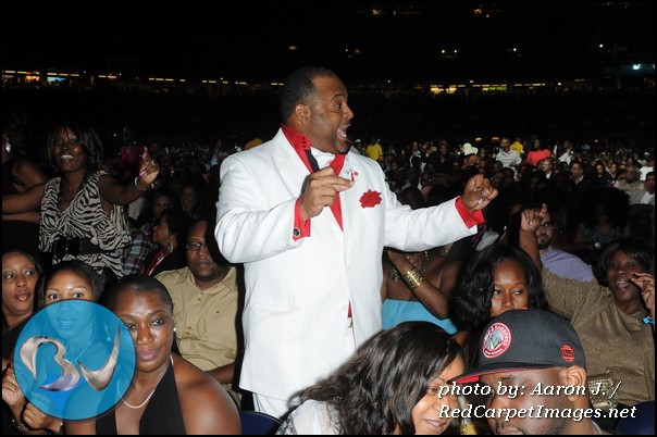 Roland Martin dances in the Superdome crowd