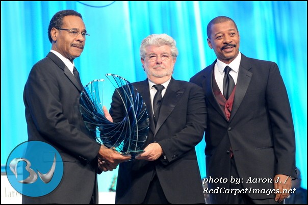 Congressman Emmanuel Cleaver, Honoree George Lucas, and Actor/Director Robert Townsend