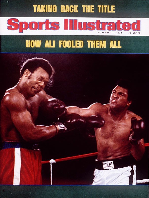 Muhammad Ali's defeat of George Foreman covers Sports Illustrated