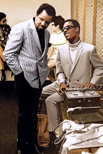 Berry Gordy and Stevie Wonder