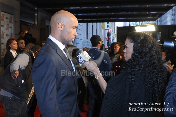 Boris Kodjoe being interviewed by Teyana Taylor