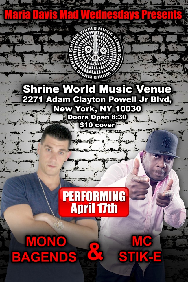 Mono Bagends performing at Club Shrine April 17th